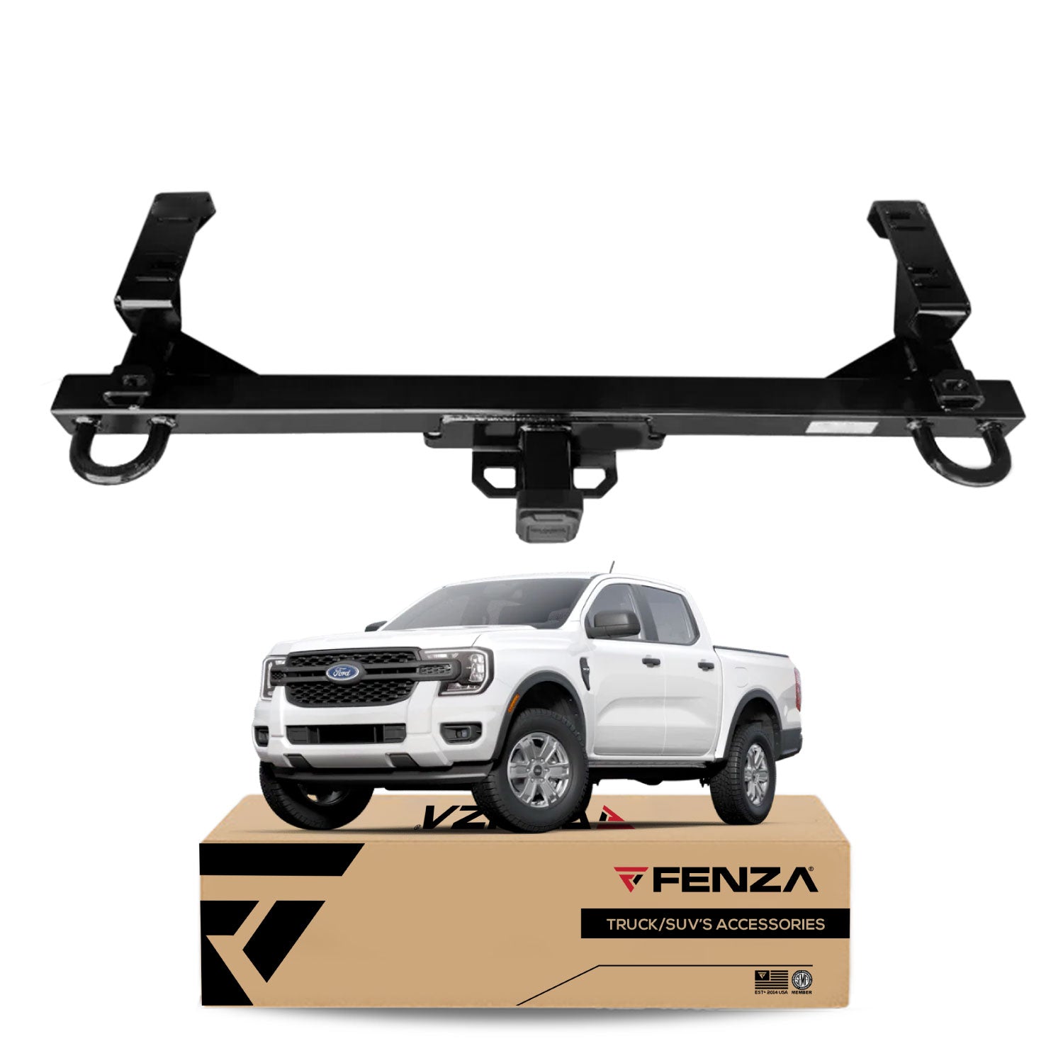 Fenza Class III Towing Hitch Receiver with 2" Ball Mount – Compatible with Ford Ranger T9 Export 2023–2024 | 6,500 lbs Capacity