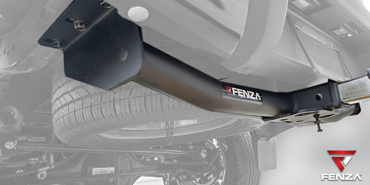 Fenza towing hitch receiver with 2-inch ball mount installed on Nissan NP300 Frontier