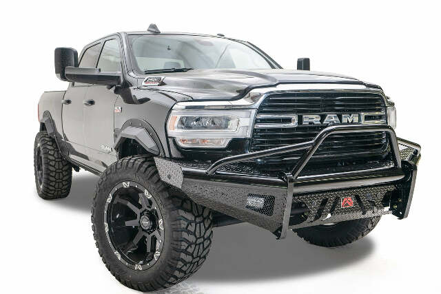 Fab Fours DR19-S4462-1 Black Steel Front Bumper Fits 19-20 2500 3500