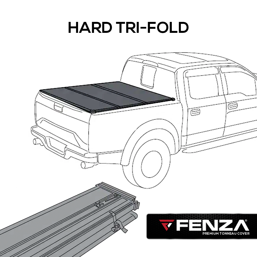 Fenza AL Hard Tri-Fold Tonneau Cover Compatible with Ford Maverick 2022–2026 | Heavy-Duty Aluminum Folding Truck Bed Cover with Secure Locking System, Waterproof Seal, and Sleek Low-Profile Design