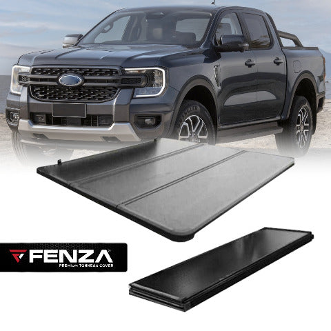 Fenza Hard Tri-Fold Tonneau Cover – Compatible with Ford Ranger 2023+ Double Cab | Rugged, Weather-Resistant, Easy Installation