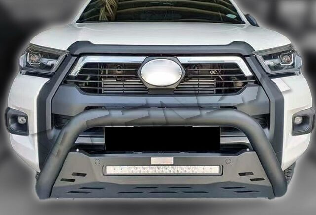 Metal Front Bumper Guard + Led Lights Compatible With Toyota Hilux 21+