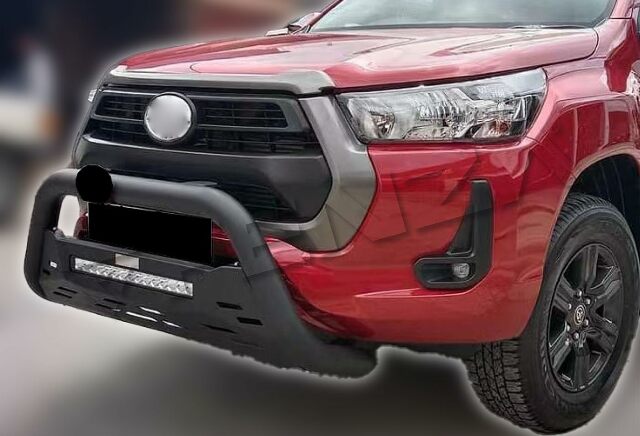 Metal Front Bumper Guard + Led Lights Compatible With Toyota Hilux 21+