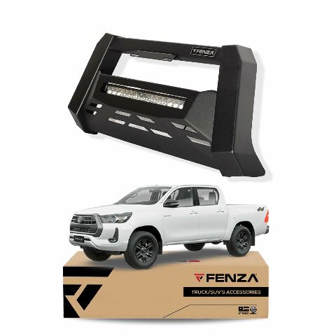 Metal Front Bumper Guard + Led Lights Compatible With Toyota Hilux 21+