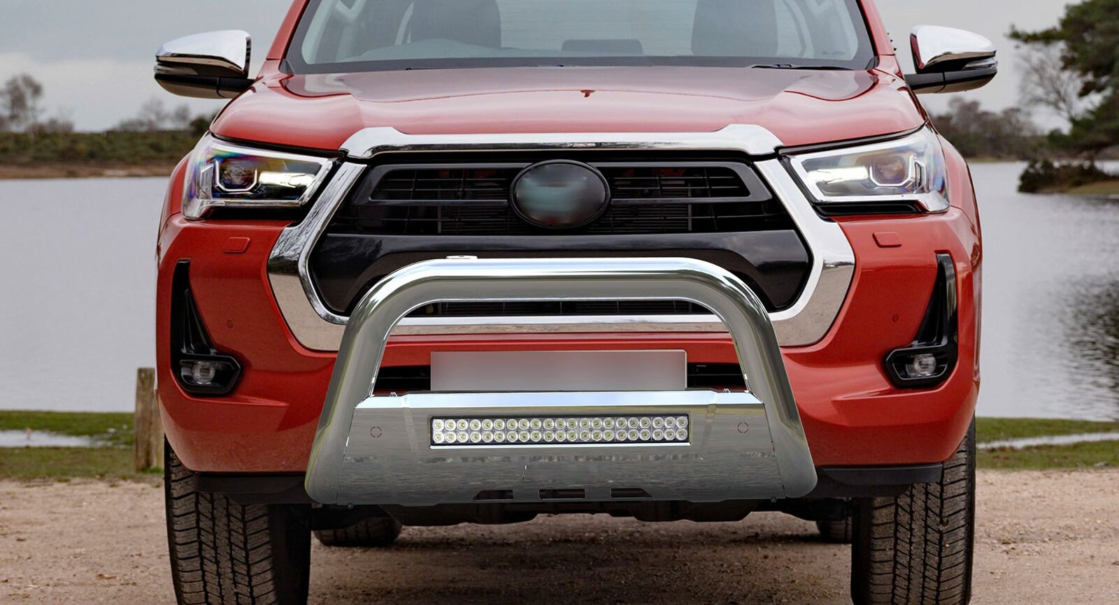 Front Bumper Guard w/ LED Compatible With Hilux, D-Max, Frontier, Ranger