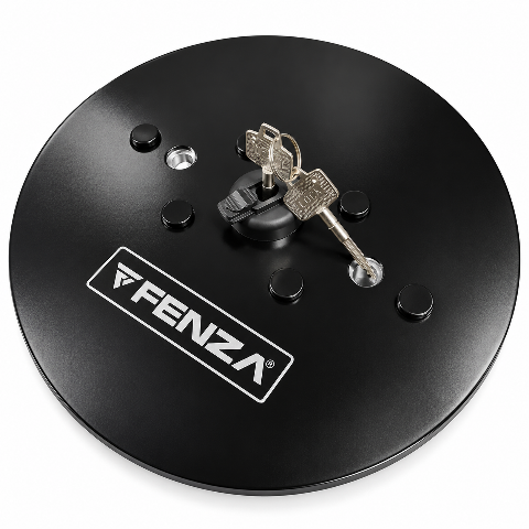 FENZA Spare Tire Lock Compatible with Toyota Fortuner – Heavy Duty Underbody Spare Wheel Anti-Theft Security System with Lock, Keys, Protector Disc & Mounting Hardware