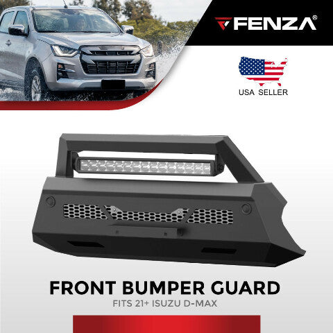 Metal Front Bumper Guard + LED Bar Compatible With Isuzu D-Max 21+