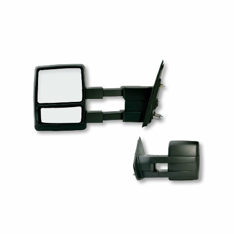 Compatible with System Towing Mirror Pair Compatible with Ford F150 extendable, Textured Black, Foldaway, Manual