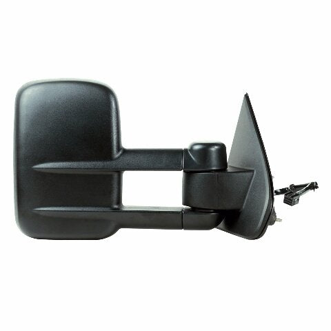 Compatible with System Passenger Side Towing Mirror Compatible with Silverado/Sierra, 2500, 3500, Textured Black, extendable, Dual Lens, 1st Design, (no Signal/Power fold/Side Reflector/BLIS), fold, Heated Power (62147G)