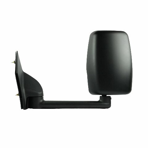 Compatible with System Driver Side Towing Mirror Compatible with Chevrolet Express Van/GMC Savana Full Size Van, Textured Black w/PTM Cover, Dual Lens, Foldaway, Manual