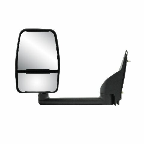 Compatible with System Driver Side Towing Mirror Compatible with Chevrolet Express Van/GMC Savana Full Size Van, Textured Black w/PTM Cover, Dual Lens, Foldaway, Manual