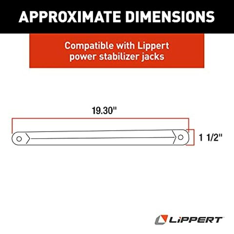 Lippert Replacement Support Arm Compatible with RV Power Stabilizer Jacks, 19.3" Long, 1-1/2" Wide, Powder-Coated Yellow Heavy-Gauge Steel, Mounting Hardware Not Included - 1134122