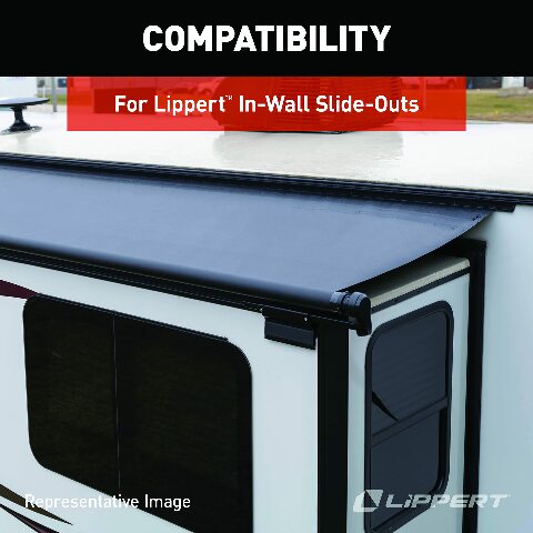 Lippert In-Wall Replacement Interior In/Out Switch Assembly with 3 Connectors on the Back Compatible with RV Slide-Out Systems, White - 19 2063