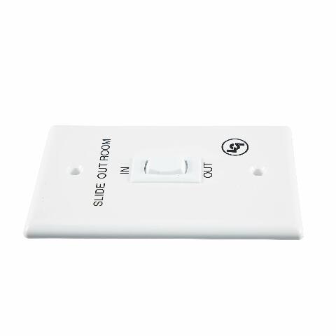 Lippert In-Wall Replacement Interior In/Out Switch Assembly with 3 Connectors on the Back Compatible with RV Slide-Out Systems, White - 19 2063
