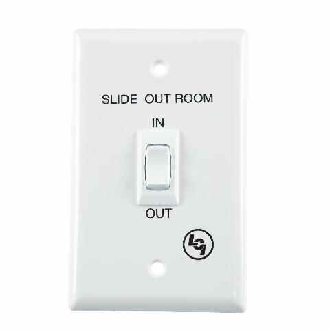 Lippert In-Wall Replacement Interior In/Out Switch Assembly with 3 Connectors on the Back Compatible with RV Slide-Out Systems, White - 19 2063