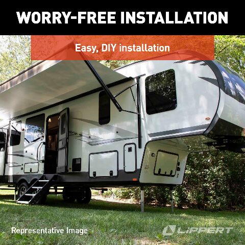 Lippert Power Landing Gear Repair Kit Compatible with 5th Wheel RV Follow Leg, Easy DIY Installation, Replacement Hardware, Drive Shaft, Bushings, E-clips, Pins, Gears, Washer - 146060