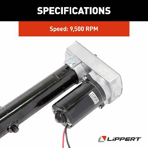 Lippert 12-Volt DC Replacement 18:1 Venture Through-Frame Slide-Out Motor Assembly with High-Speed Actuator, 30 Amps, 9,500 RPM - 168956