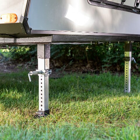 Lippert 5th Wheel Landing Gear Follow Leg, 29-1/2" Universal Replacement with Snap Pin, Durable Powder-Coated Assembly - 179014, Black