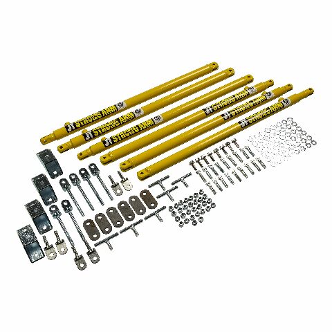 JT's Strong Arm Travel Trailer Jack Stabilizer Kit, Bolt-On Installation, Universal Compatibility, Telescoping Tubes, Eliminates Chassis Movement - 191025