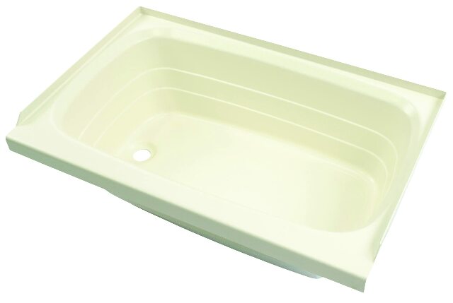 Lippert Replacement 24" x 36" Parchment Bathtub with Left Drain, Scratch-Resistant ABS Acrylic Compatible with RVs, Travel Trailers, 5th Wheels, Motorhomes - P2436LHSPK