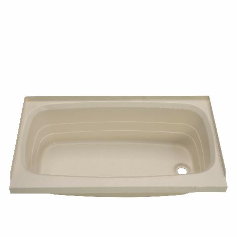 Lippert Replacement 24" x 40" Parchment Bathtub with Right Drain, Scratch-Resistant ABS Acrylic Compatible with RVs, Travel Trailers, 5th Wheels, Motorhomes - P2440RHSPK