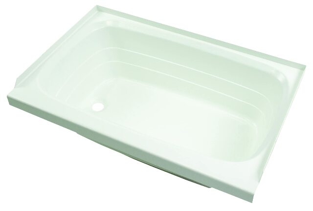 Lippert Replacement 24" x 36" White Bathtub with Left Drain, Scratch-Resistant ABS Acrylic Compatible with RVs, Travel Trailers, 5th Wheels, Motorhomes - W2436LHSPK