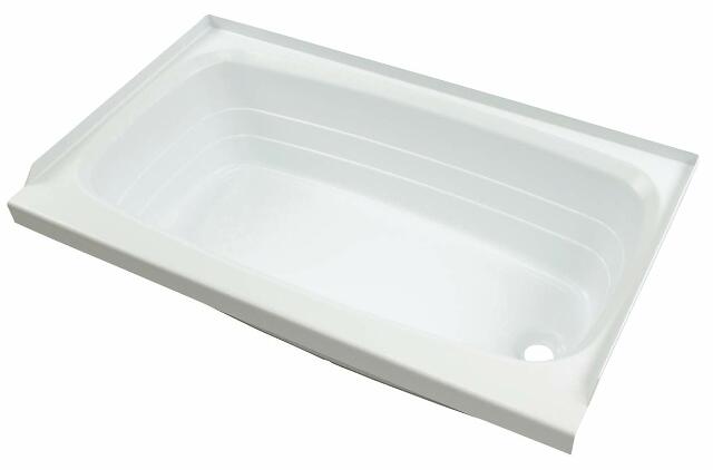 Lippert Replacement 24" x 46" White Bathtub with Right Drain, Scratch-Resistant ABS Acrylic Compatible with RVs, Travel Trailers, 5th Wheels, Motorhomes - W2446RHSPK