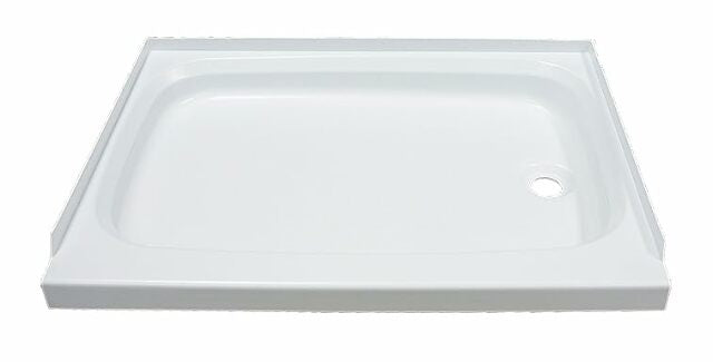 Lippert Replacement 24" x 32" White Shower Pan with Right Drain Compatible with RVs, Manufactured Homes, Travel Trailers, 5th Wheels, and Motorhomes - 210371
