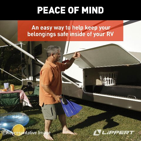 Lippert Replacement Slam Latch Baggage Door Handle with Hardware, Easy DIY Installation for 5th Wheel RVs, Travel Trailers and Motorhomes - 227214