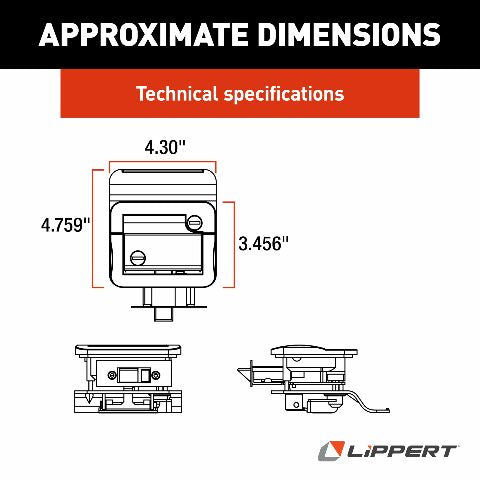 Lippert Global Entry Door Latch Kit with Deadbolt, Keyed Lock, Two FIC Keys, Edge Cover Plate, Strike Plate, Mounting Screws Compatible with Travel Trailers - 239632, White