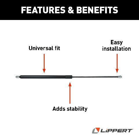 Lippert Components 260282 Gas Strut for Pitched Awning Arms, 24" - Black