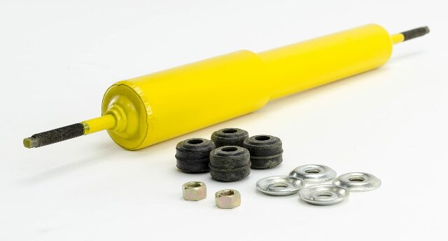 Lippert Replacement Heavy-Duty Shock Compatible with RV Trailer Suspension System, Yellow, Measures 8-5/8" Compressed, 13-1/2" Extended, Bolt-On, One Per Package - 283280