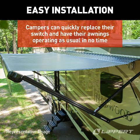 Solera Replacement Power Awning Switch Kit Compatible with 5th Wheel RVs, Travel Trailers and Motorhomes