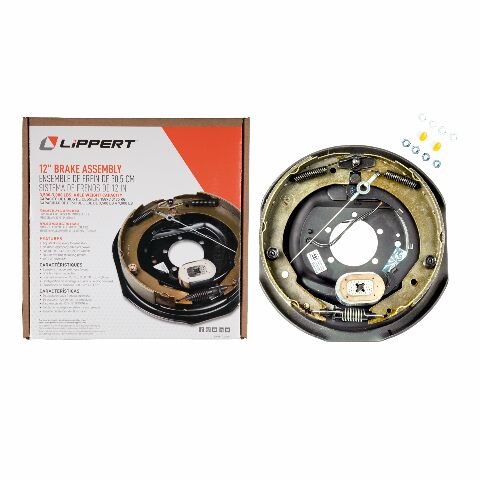 Lippert Components Forward Self-Adjusting Brake Assembly Compatible with Right Side 12" x 2", 4,000-7,000 lbs. Capacity, Compatible with 14.5", 15", 16" Wheels - 296652