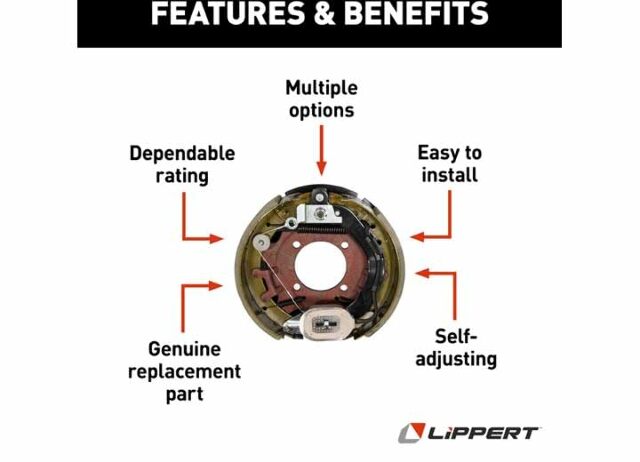 Lippert 298279: 12.25" X 3.38" Rh Electric Brake Assembly, 4-Bolt; 8000# Axle