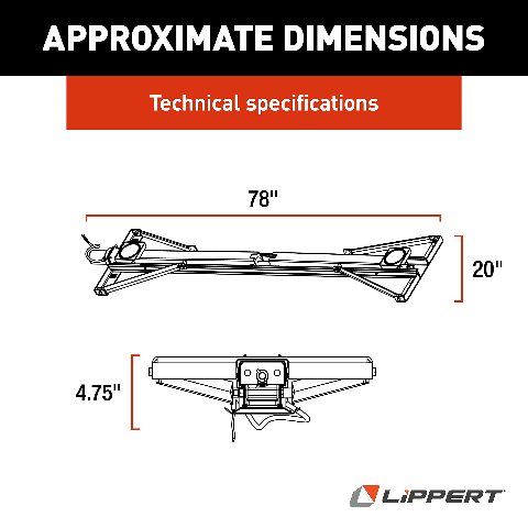 Lippert PSX1 High-Speed RV Power Stabilizer Jack System, Black Waterproof Switch Kit, Automatic Adjustment, Heavy-Gauge Powder-Coated Steel Frame, Up to 30" Extension - 298707
