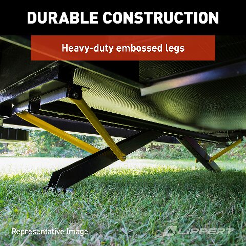 Lippert PSX1 High-Speed RV Power Stabilizer Jack System, Black Waterproof Switch Kit, Automatic Adjustment, Heavy-Gauge Powder-Coated Steel Frame, Up to 30" Extension - 298707