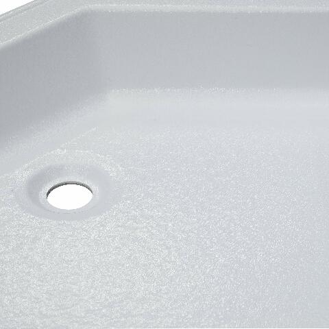 Lippert Replacement 27" x 27" White Corner Shower Pan with Center Drain Compatible with RVs, Travel Trailers, 5th Wheels, and Motorhomes - 325246