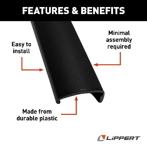 Lippert Replacement 76" Snap Trim Screw Cover Compatible with Radius Screen Door on 5th Wheel RVs, Travel Trailers and Motorhomes - 326192