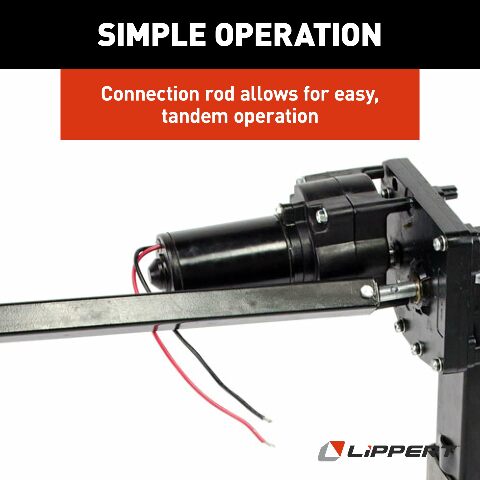 Lippert Replacement Universal-Mount Power 5th Wheel Landing Gear Kit - 6,000-Pound Capacity, 21" Stroke, Includes Legs, Foot Pads, Pins, Gears, Motors, Switch, Mounting Brackets, Crank Handle - 333964