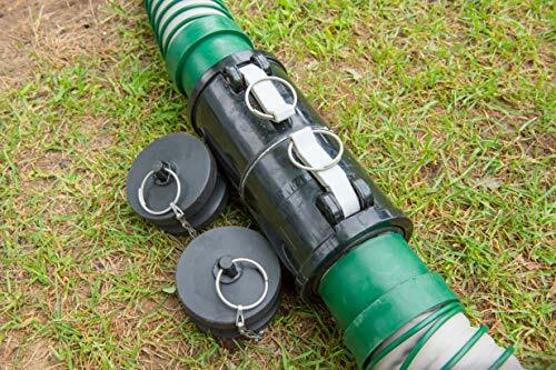 Lippert Waste Master 20' Extension Hose Kit Compatible with RV Sewer System, Secure Leak-Resistant Cam Lock, 5'6" Compressed Compatible with Storage, Puncture-Resistant, Double Female Adapter - 360784