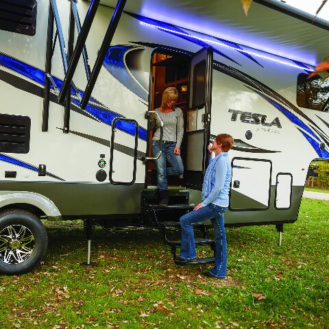 Kwikee 32 Series Electric Step Assembly with Logic Control Unit and No Switch Kit Compatible with RVs and Travel Trailers