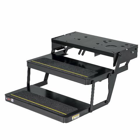 Kwikee 32 Series Electric Step Frame Assembly for RV, Travel Trailers, and Motorhomes, Hidden Light, 8.5" Step Rise, Anti-Slip Surface, Heavy-Gauge Steel Construction - 3722618