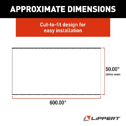 Solera Universal Slide-Topper Replacement Cut-to-Compatible with Fabric Compatible with 5th Wheel RVs, Travel Trailers, Motorhomes, 50' x 48" roll, White - 432252