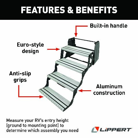 Lippert Components 432698 Alumi-Tread Quad Manual Step