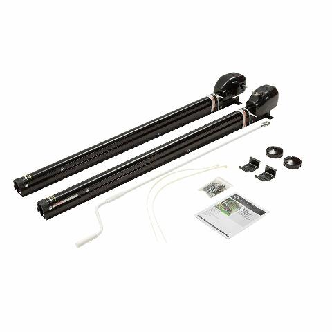 Solera 69 in. Hybrid Universal RV Awning Arms Hardware Kit, Easy to Install, Two-Position Pitch, Auto Rain Dump, Crank Wand, Installation Hardware Included, Simple One-Step Setup, Black - 434727