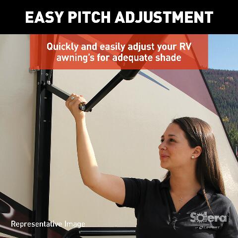 Solera 18V RV Awning Arms & Hardware Kit - 69" Black — Rechargeable - Universal Compatible with Easy Pitch Adjustment - Waterproof Switch - Time-Saving Operation - Includes 110V Charging Kit — 434729