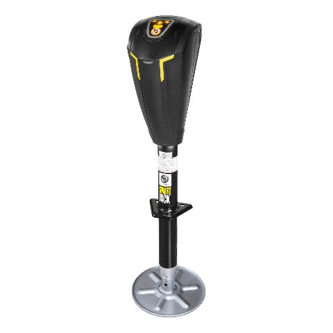 Lippert Smart Jack One-Touch Automatic Power Electric Trailer A-Frame Tongue, 3,500 lbs. Auto-Hitch Memory, Integrated LED Lights, Backlit Controls, Battery Indicator, Quiet - 643589