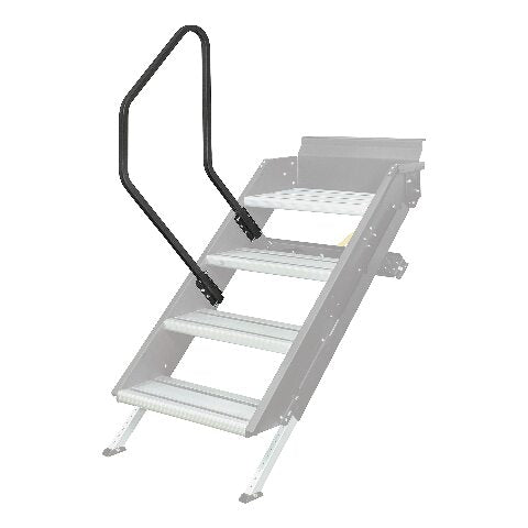 Lippert Solid Step Entry Assist Handrail, Accommodates Door Widths up to 36”, Easy Installation, Locking Pins Compatible with 5” Adjustment, Compatible with 5th Wheel RVs, Travel Trailers, Motorhomes - 799640, Black