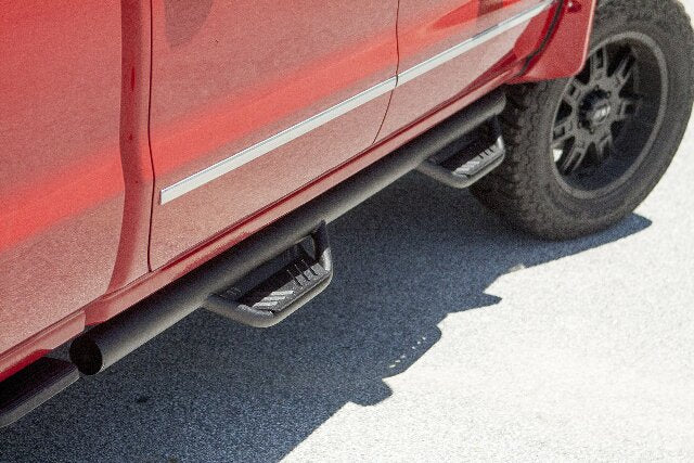 Lund 34641142 Black Steel Terrain HX Step Nerf Bars Compatible with Silverado/Sierra 1500, 2500HD, 3500HD Extended Cab, Diesel 2011-2014